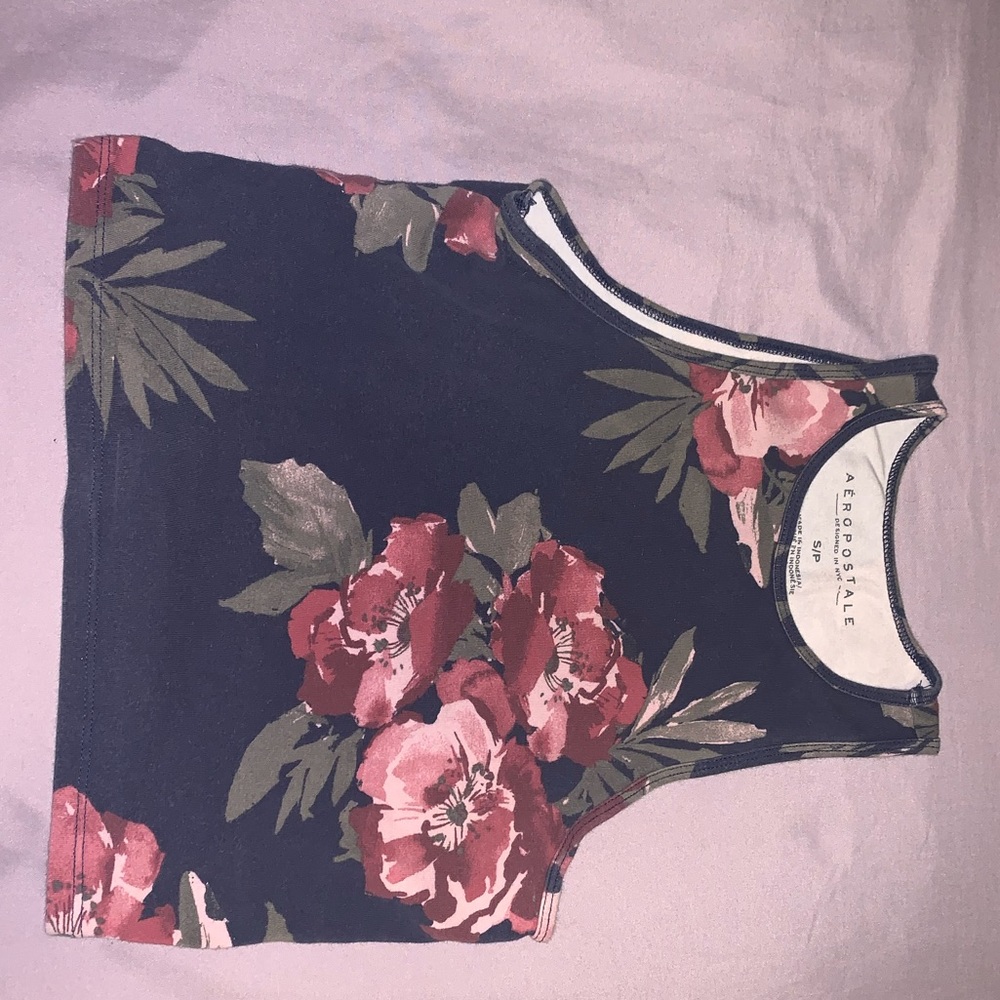 Flowered Blue Crop Top